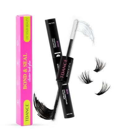 Lash Bond and Seal 10ml Individual Lashes Glue and Seal Super Strong Hold DIY Eyelash Extension Kit Hold 48-72 Hours Waterproof Cluster Lash Glue cluster bond & seal