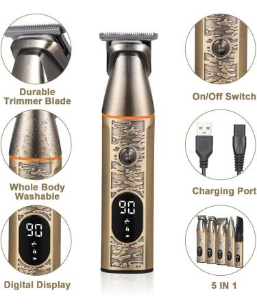 Bestauty Dock Charging Beard Trimmer | 5-in-1 Cordless Shaving Kit for Men | Hair Clippers Face Razors & Nose Hair Trimmer | Perfect Birthday Gift for Men - Buy Online on SooperMarket.com