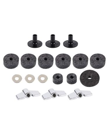 Cymbal Replacement Accessories Drum Felt Washer Pad Plastic Cymbal Holder Felt Washer Replacement with Wing Nuts