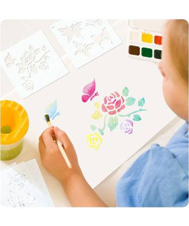 60-Piece Flowering Plants Stencil Set - Reusable DIY Craft Templates for Painting on Wood & Walls | Home Decor Paint Stencils - Buy Online on SooperMarket.com