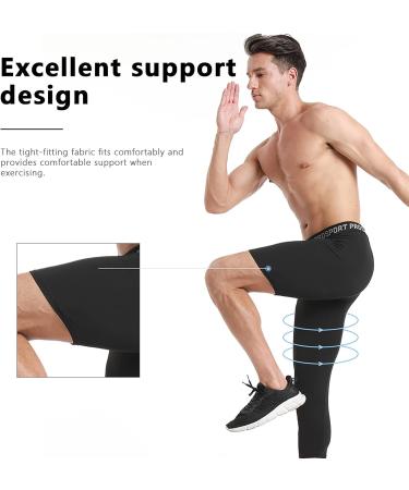 Blaward Men's Compression Legging 3/4 Tights for Basketball Running Gym - White XS - Buy Online on SooperMarket.com