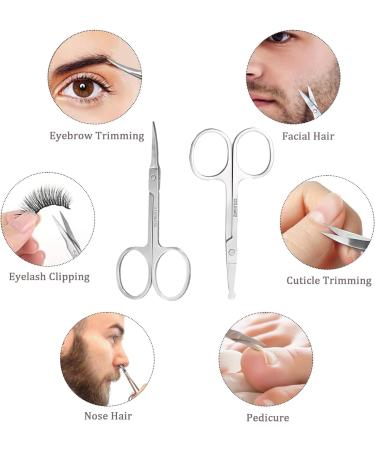 Small Ear Nose Hair Scissors Stainless Steel Eyebrow Scissors for Women DALOMGZL Premium Facial Hair Scissors - Sharp Nail Scissors for Toenails Manicure Pedicure Cuticle Beard(2PCS) - Buy Online on SooperMarket.com