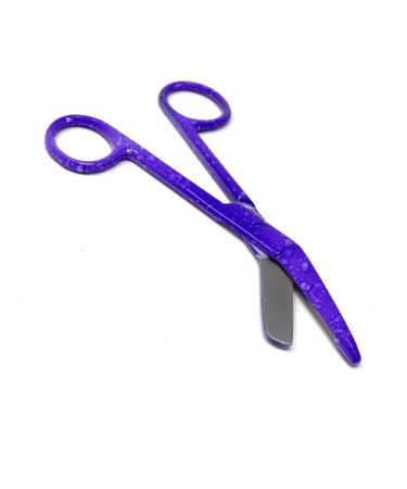 Purple Dew Drops Pattern Color Lister Bandage Scissors 5.5" (14cm), Stainless Steel
