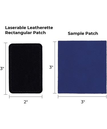Laserable Leatherette Rectangular Patch 3 x 2 Self Adhesive Black to Silver - 10-Piece Pack for Glowforge, DIY Home Decor & Apparel - Buy Online on SooperMarket.com