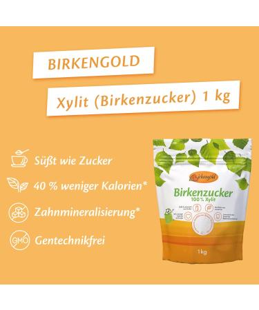 Buy Birch Gold Xylitol 1kg Bag - Pure 100% Xylitol from Finland | Vegan Gluten-Free 40% Fewer Calories | Tooth-Friendly Sweetener - Buy Online on SooperMarket.com