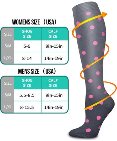 Copper Compression Socks for Women and Men | Medical Grade | Ideal for Running, Athletic, Nurses, and Travel | Large-X-Large Size | 03 Black/Red/Gray Design - Buy Online on SooperMarket.com