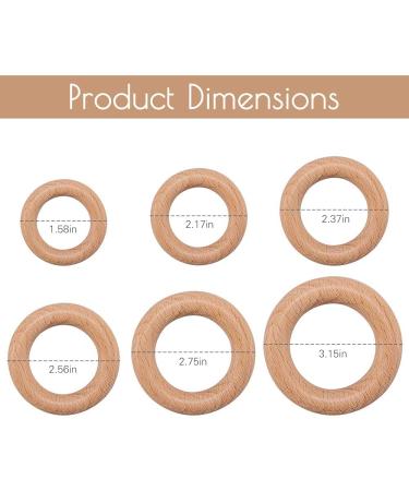 Bopoobo 60mm Unfinished Wooden Rings - Natural Beech Craft Rings for DIY Baby Teething Toys & Accessories (10 pcs) - Buy Online on SooperMarket.com