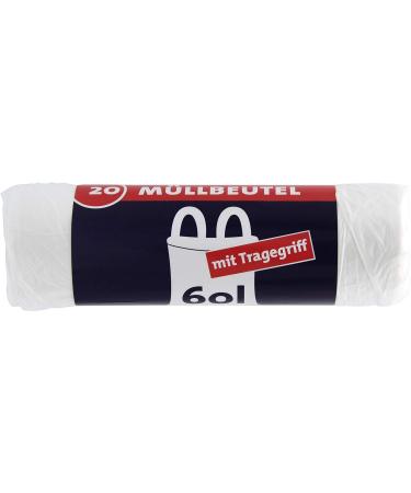Buy 100 Tear-Resistant Garbage Bags with Handles 60L 20 Bags per Roll Liquid-Tight & Recyclable (5 Pack) International Shipping Available - Buy Online on SooperMarket.com