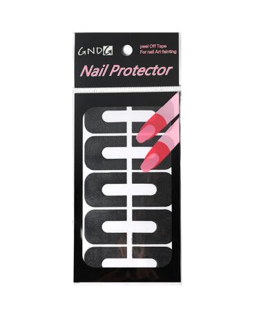 wirlsweal 10Pcs/Set Nail Edge Sticker Good Ductility Protect Finger Ultra Thin Spill Prevention Stick Peel Off Tape for Salon Nail Peel Black