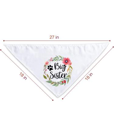 NTKIO Big Sister Pet Dog Bandana - Funny White Flower Pattern Plaid Cotton for Pregnancy Announcement and Gender Reveal - Dog Lovers Gift - Buy Online on SooperMarket.com