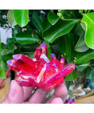 Natural Crystal Rough 1pcs Beautiful Rose Flame Aura Quartz Crystal Cluster Specimen - Buy Online on SooperMarket.com