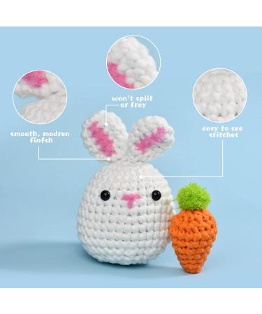 Beginner Crochet Kit: Rabbit & Carrot Stuffed Animal DIY Set with Video Tutorials - Buy Online on SooperMarket.com