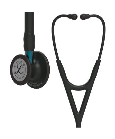 3M Littmann Cardiology IV Diagnostic Stethoscope Black-Finish Chestpiece Black Tube Blue Stem and Black Headset 27 inch 6201 Black-Finish Chestpiece/Tube/Headset Blue Stem Single