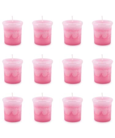 Pajoma fragrance votive candle 12 pieces of 55 g rose flowers |Marble votive candle burning time approx. 17 hours - height 5 cm 4 cm |Premium quality rose flowers 12