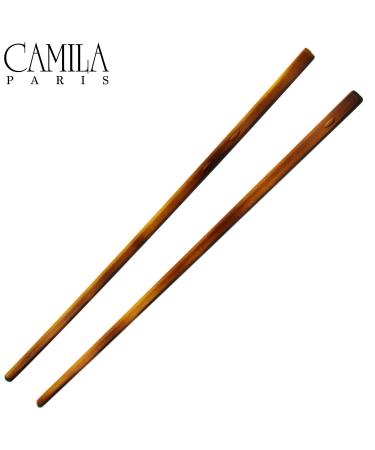 Camila Paris AD28/2 French Twist Stick Hair Pin Set - Set of 2 Tortoise Shell Hair Pins - Made in France - Buy Online on SooperMarket.com