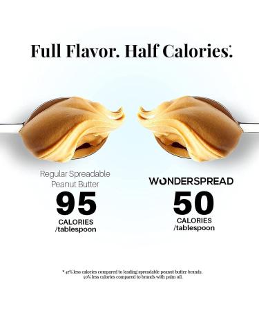 Wonderspread Half-Calorie Gourmet Peanut Butter - 100 Calories, 1g Net Carbs, No Palm Oil - 12 Oz - Buy Online on SooperMarket.com