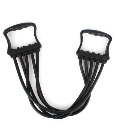 Iyowei 1 piece of adjustable chest expander fitness resistance tapes with 5 strings removable breast expander resistance band muscle pull exercises for home fitness strength training and yoga (black)