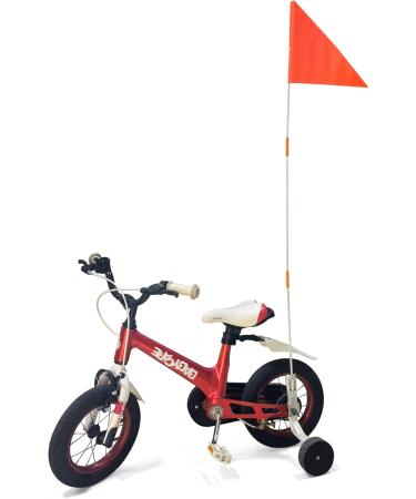 QWORK Height Adjustable Children's Bicycle Flag Pennant | 160cm Red - International Shipping Available - Buy Online on SooperMarket.com