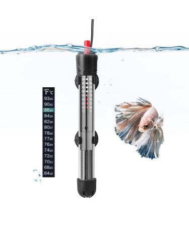 HITOP HP-608 Submersible Aquarium Heater 25W 50W With Thermometer and Extra Sucker Cup (25W)