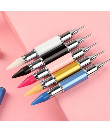 Nail Point Drill Pen Dual Heads Crystal Beads Picker Dotting Wax Pencil Manicure Art Tool White Brushes - Buy Online on SooperMarket.com