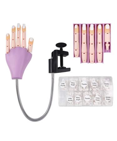 LASHVIEW Nail Practice Hand, 200 pcs Nail Tips Label them,Don't get mixed up,Don't Fall Off Easily Nail,Adjustable bracket,DIY Print Practice Tool