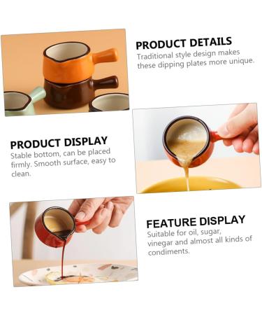 MAGICLULU 6 Pcs Mini Sauce Dish Milk Pasta Cooker Condiment Pot Coffe Creamer Espresso Mugs Coffee Mini Butter Seasoning Serving Dishes Dipping Sauce Bowls Sushi Drying Rack Ceramics Baby 8X5X3CMx3pcs Orangex3pcs - Buy Online on SooperMarket.com