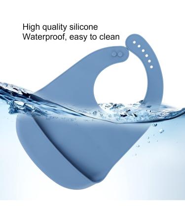 Elderly Silicone Bib Waterproof Elderly Bibs Prevent Food Falling Crumb Collector for Adults for Eating(blue) - Buy Online on SooperMarket.com
