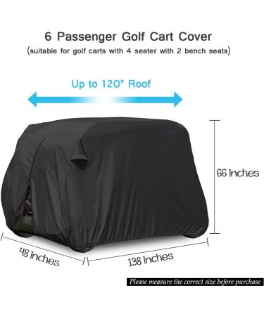 6 Passenger Golf Cart Cover | Dust-Proof, Anti-UV, PVC Coating | Custom Fit for EZ GO, Club Car, Yamaha | Moveland Outdoor Accessories - Buy Online on SooperMarket.com