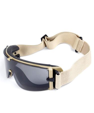 Military Airsoft Goggles,Tactical Safety Goggles Glasses with 3 Lenses Tan