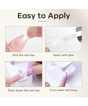 Modelones Nail Tips and Glue Gel Kit with Nail Lamp - 4 in 1 Upgraded Gel x Nail Kit for Fast Nail Extensions | Valentine's Gift for Women - Buy Online on SooperMarket.com