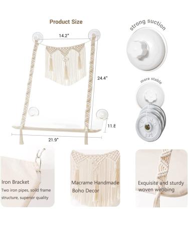 Dahey Cat Window Perch Macrame Hammock for Indoor Cats - Wall Mounted Boho Pet Resting Seat with Suction Cups - Holds up to 45 lbs - Space Saving Sunny Swing Shelf - Perfect Gift - Buy Online on SooperMarket.com