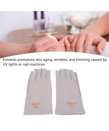 Anti UV Gloves for Gel Nail Lamp Manicure Gloves UV Protection Stretchy Breathable Fingerless Fiber Cotton Nail Lamp Gloves for Home Salon(Gray) - Buy Online on SooperMarket.com