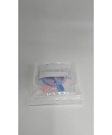 Buy BPA-Free Baby Biting Toys & Toothbrush Set - Soothing Silicone Teething Rings (Blue & Pink) for 3+ Months - Safe & Stimulating Gum Relief - Buy Online on SooperMarket.com