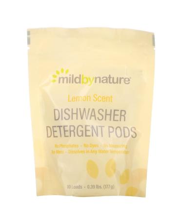 Automatic Dishwashing Detergent Pods Lemon Scent 10 Loads 0.39 lbs 6.24 oz (177 g) Mild By Nature