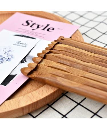 Wonderbooom Rosewood Yarn Bowl and 12 Bamboo Crochet Hooks Set - Handmade Wool Storage and Holder for Knitting - Perfect Mother's Day Gift - Buy Online on SooperMarket.com