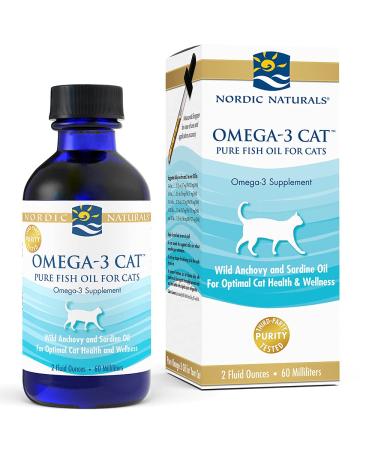 Nordic Naturals Omega-3 Cat, Unflavored - 2 oz - 304 mg Omega-3 Per One mL - Fish Oil for Cats with EPA & DHA - Promotes Heart, Skin, Coat, Joint, & Immune Health - Non-GMO