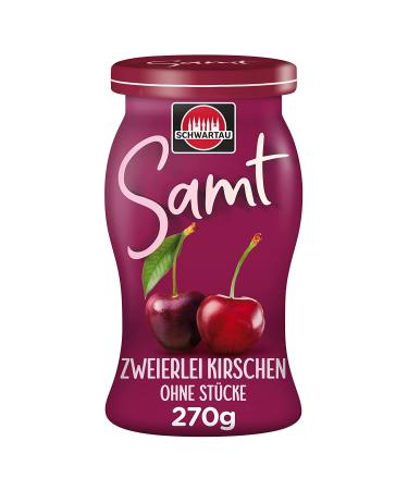 Schwartau Samt Two kinds of cherries fruit spread without pieces & without stones 270g 270 g (1 pack) Two kinds of cherries