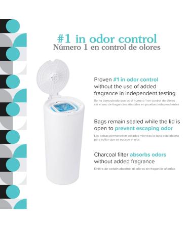 PurePail Classic Diaper Pail - White - Odor Control - Larger Capacity - Eco-Friendly - Cost Effective - Buy Online on SooperMarket.com