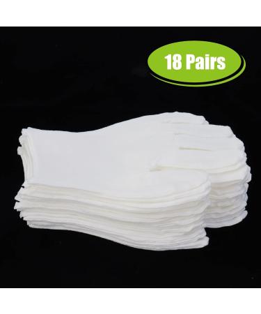 36Pcs White Gloves 18 Pairs Soft Cotton Gloves Large Size Stitched White Gloves for Dry Hand Moisturizing Cosmetic Hand Spa and Coin Jewelry Silver Inspection - Buy Online on SooperMarket.com