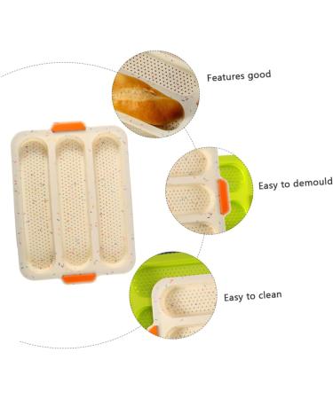 HOMSFOU 2 Pcs 3 Bread Silicone Mold Bread Pan Forms Silicone Bread Baking Trays Silicone Baking Mold Silicone Molds Loaf Pan Bread Baking Tin White Silica Gel Cake Second Generation Toast 34.5x24cmx2pcs Whitex2pcs - Buy Online on SooperMarket.com