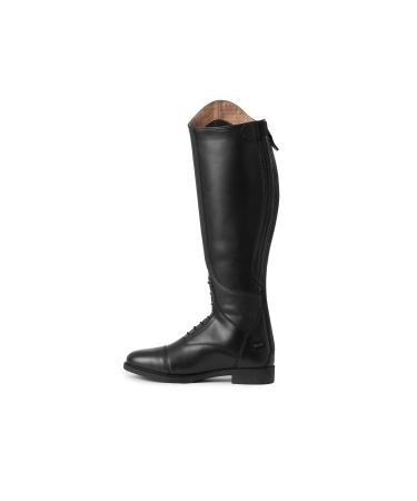 HORZE Rover Kids' Tall Field Boots, Starter Horse Riding Boots with Stretchy Easy-Fit Synthetic Leather and Rear Zipper Black 4 Big Kid