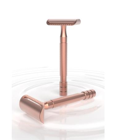 Safety Razor for Men and Women,All Double Edge Razor Blades Lady Razor Eco-Friendly Zero Waste Beauty Environmentally,Rose Gold