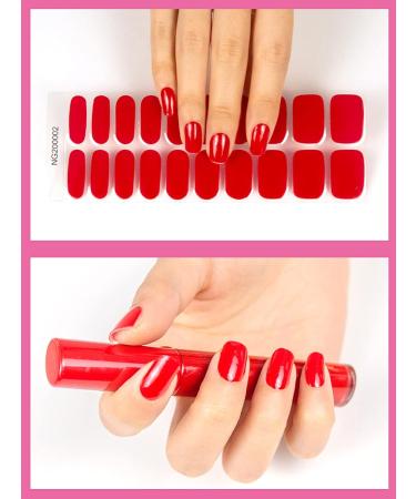 Kalolary 20PCS Red Nail Adhesive Wraps for Gel Polish - Self-Adhesive Stickers with UV/LED Lamp Required - Buy Online on SooperMarket.com