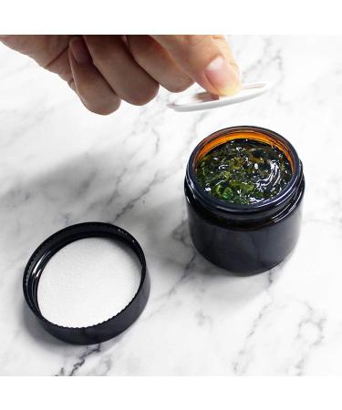 BPFY 24 Pack 2 oz Round Amber Glass Cosmetic Jars with Inner Liners and Black Lids Travel Jars Refillable Containers for Makeup Cream Lotion Sugar Scrubs Eye Shadow Slime Paint Jewelry 2oz Amber - Buy Online on SooperMarket.com