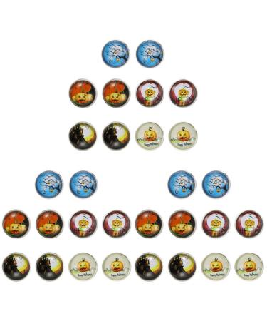 EXCEART 15 Pairs Halloween Earrings Men's Suits Black Stud Earrings for Men Creative Earrings Spider Round
