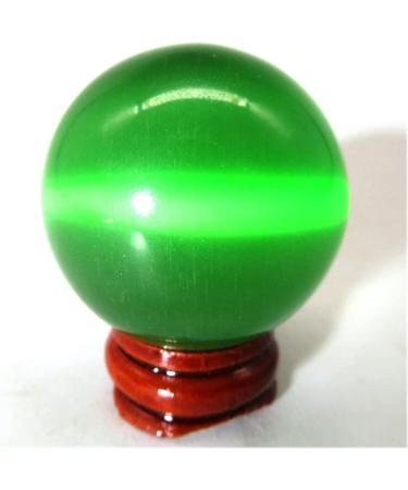 Ornament Natural Green Cat Eye Crystal Sphere Stone Ball 30-40mm 1pc Stone Collection - Buy Online on SooperMarket.com