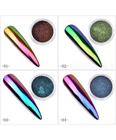 Chrome Nail Powder Set - Shinning Mirror Glitter Pigment for Nails (8 Boxes) - Buy Online on SooperMarket.com