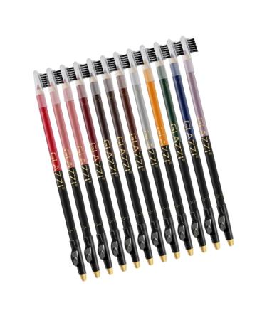 PLAFOPE 12pcs Lip Liner Eyeliner Make up Lipliner Black Waterproof Eyeliner Natural Pen Gel Eyeliner Plastic