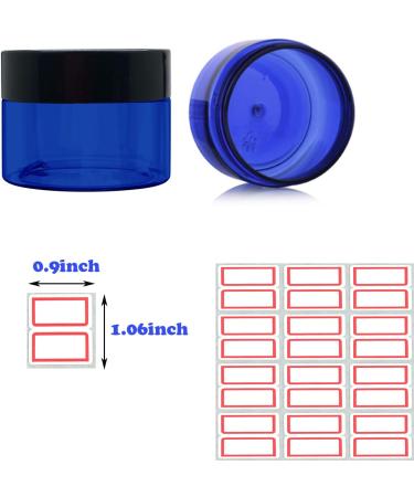 5 oz Blue Plastic Cosmetic Jars with Lids - Set of 12 Refillable Containers for Creams, Lotions, Makeup, Bath Salt, Ointments, and Body Butter - Buy Online on SooperMarket.com