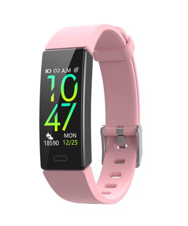 ZURURU Fitness Tracker with Blood Pressure Heart Rate Sleep Health Monitor for Men and Women, Upgraded Waterproof Activity Tracker Watch, Step Calorie Counter Pedometer Pink